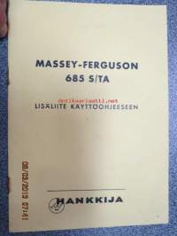 Massey Ferguson leikkuupuimuri 685 S / TA -lisäliite käyttöohjeeseen