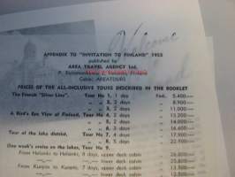 Invitation to Finland program of all-inclusive tours in Finland 1955
