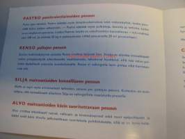 Meijerin puhtausaakkosiin kuuluvat Pastro, Renso, Silja, Alvo ja Clinic / Lumivalko Oy -mainos