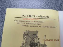 Huoltokirja Olympia dieselmoottorit  / D-75 &amp; 2D-75 / Instruktionsbok för Olympia dieselmotorer. Maamoottori huoltokirja, alkuperäinen.