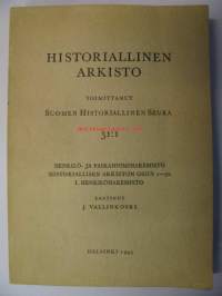 Historiallinen arkisto. Henkilö-ja paikannimihakemisto Historiallisen Arkiston osiin 1-50. 1. henkilöhakemisto