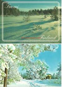 Talvinen Suomi  - maisemakortti, kulkematon 2 eril