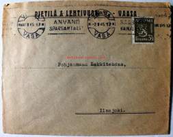 Kirjekuori, Pietilä &amp; Lehtovuori, Vaasa. 1945