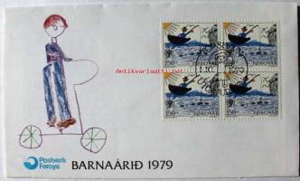 Färsaaret, FDC 1979.  Lastenvuosi nelilö, 1.10.1979.