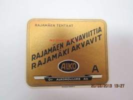 Rajamäen akvaviitti -alkoholijuomaetiketti