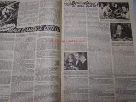 Seura 11. 5. 1949 nr 18 sis. mm. seur. artikkelit / kuvat / mainokset; kuuluisuuksien ruokatapoja, miesten kauneuskilpailut, Rajasaaren moskatehdas, Lontoo