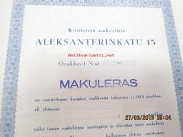 Kiinteistö-osakeyhtiö Aleksanterinkatu 13, Helsinki, 1 000 mk -osakekirja