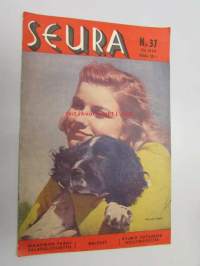 Seura 21. 9. 1949 nr 37 sis. mm. seur. artikkelit / kuvat / mainokset; urheilija Seppo Niemi, totuuksia Hollywoodista, Katriina -kahvimainos, Valmet-mainos