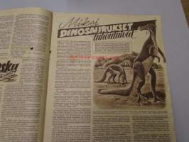Seura 7. 9. 1949 nr 35 sis. mm. seur. artikkelit / kuvat / mainokset; kehonrakennusohjeet, dinosaurukset, Aarne Ellilä, Kupittaan savi -mainos