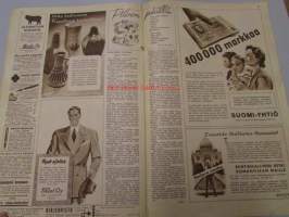 Seura 7. 9. 1949 nr 35 sis. mm. seur. artikkelit / kuvat / mainokset; kehonrakennusohjeet, dinosaurukset, Aarne Ellilä, Kupittaan savi -mainos