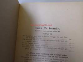 Kuorma-ajuritaksa Helsinki 1925 / Formanstaxa Helsingfors 1925