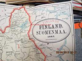 La Finlande et les finlandais par O.M. Reuter -ranskankielinen matkaopas Suomesta ja suomalaisista, karttaliite