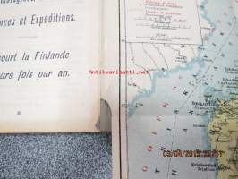 La Finlande et les finlandais par O.M. Reuter -ranskankielinen matkaopas Suomesta ja suomalaisista, karttaliite