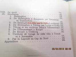 La Finlande et les finlandais par O.M. Reuter -ranskankielinen matkaopas Suomesta ja suomalaisista, karttaliite