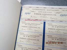 Barker-Littoinen Oy, Turku 1941, 1 000 mk -osakekirja