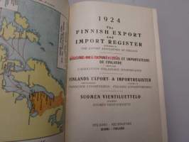 The Finnish Export and Import Register 1924 - Suomen Vienti- ja Tuontiluettelo - Finlands Export- och Importregister