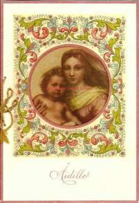 Äitienpäiväkortti-  onnittelukortti, taittokortti, postikortti, kulkenut 40-luvun loppu