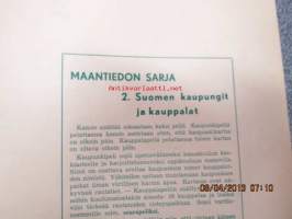 Opi leikkien palapeli maantiedon harjoitukseksi - laatinut Inkeri Laurinen - kuvitus Rudolf Koivu 2.M Suomen kaupungit ja kauppalat