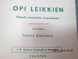 Opi leikkien palapeli maantiedon harjoitukseksi - laatinut Inkeri Laurinen - kuvitus Rudolf Koivu 2.M Suomen kaupungit ja kauppalat