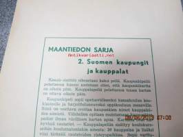 Opi leikkien palapeli maantiedon harjoitukseksi - laatinut Inkeri Laurinen - kuvitus Rudolf Koivu 2.M Suomen kaupungit ja kauppalat