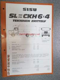 Sisu SL 190/210 CKH 6x4 tekninen erittely -myyntiesite