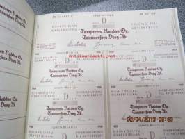 Tampereen Rohdos Oy, Tampere 1951, 50 osaketta á 400 mk -osakekirja