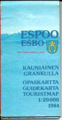 Espoo Kauniainen opaskartta 1984  kartta