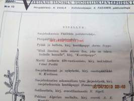 Wartion Joulu 1933 Varsinais-Suomen Vartio suojeluskuntalehden joulunumero, mm. Pöytyä uusi suojeluskuntatalo, A.E. Martola - Pakinaa Algerian matkalta, Jäillä