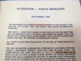 GM 1979 thru 1981Truck parts catalog - light duty models series 10 thru 35 -varaosaluettelo