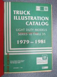 GM 1979 thru 1981Truck parts illustration catalog - light duty models series 10 thru 35 -varaosaluettelo