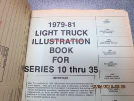 GM 1979 thru 1981Truck parts illustration catalog - light duty models series 10 thru 35 -varaosaluettelo