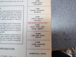 GM 1973 thru 1978 Truck parts catalog - light duty models series 10 thru 35 -varaosaluettelo
