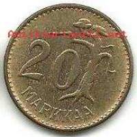 20   markkaa  1962