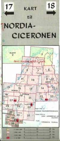 Pohjolaoppaan karttalehti 17-18 Nordiaciceronen  1969 - kartta