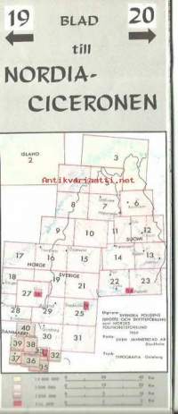 Pohjolaoppaan karttalehti 19-20 Nordiaciceronen  1969 - kartta