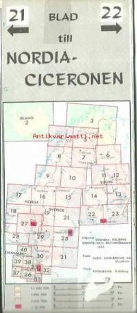 Pohjolaoppaan karttalehti 20-21 Nordiaciceronen  1968 - kartta