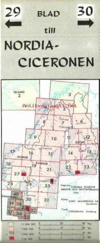 Pohjolaoppaan karttalehti 29-30 Nordiaciceronen  1969 - kartta
