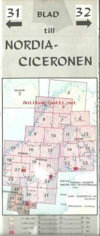 Pohjolaoppaan karttalehti 31-32 Nordiaciceronen  1969 - kartta