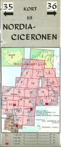 Pohjolaoppaan karttalehti 35-36 Nordiaciceronen  1969 - kartta