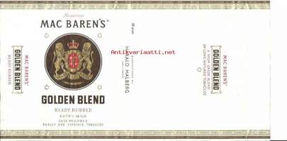 Mac Baren`s Golden Blend -  savuketupakkakääre tupakkaetiketti tupakka