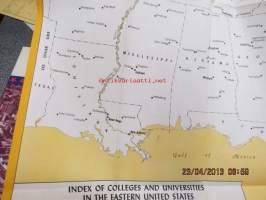 A Map of Colleges and Universities in the United States -kartta