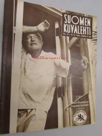 Suomen Kuvalehti 1956 nr 43, Ernest Hemingway kirjoittaa itsestään, miksi Kannaksesta oli luovuttava kesällä -44, suomalainen keittiö, viikon kasvoja mm. Mauno