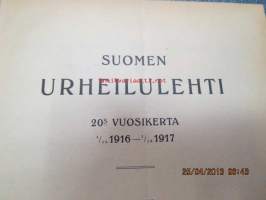 Suomen Urheilulehti 1916-17 -sidottu vuosikerta (1.10.1916-1.10.1917)