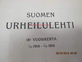 Suomen Urheilulehti 1914-15 -sidottu vuosikerta (1.10.1914-1.10.1915)