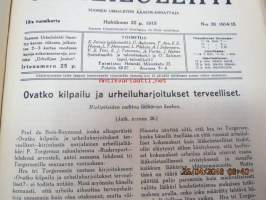 Suomen Urheilulehti 1914-15 -sidottu vuosikerta (1.10.1914-1.10.1915)