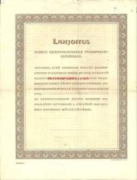 Lahjoitus Turun Suomalaiselle Yliopistoseuralle, blanco Lahjoituskirja 2 kpl, joiden takana proffessori Kaarlo Jäntereen käsinkirjoitettu puhe 6.12.1919