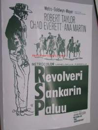 Revolverisankarin paluu -elokuvajuliste, Robert Taylor, Chad Everett, James Neilson