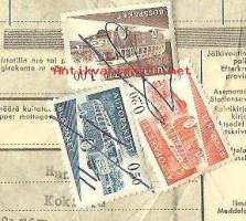 MH-rahtikirja .11.1.1965, autopakettimerkki 0,2,  ja 1,00 mk, leima Kokkola