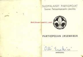 Partiopojan Jäsenkirja Salossa 1957