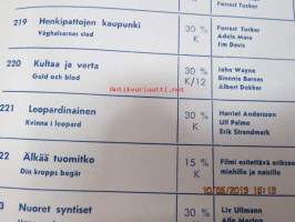 Republic Film Oy / Lii-Filmi Oy - Yleisluettelo 1962